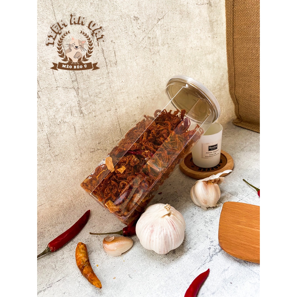 Khô heo, khô lợn cháy tỏi 💖[FREE SHIP]💖 Ăn Vặt Hà Nội MÈO BÉO Ú hũ 300G