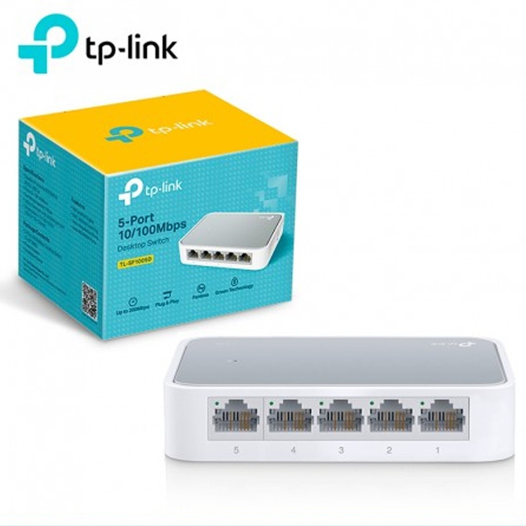 Bộ Chia Tín Hiệu Mạng TP-Link TL-SF1005D Để Bàn 5 cổng LAN RJ45 10/100Mbps - Hàng Chính Hãng