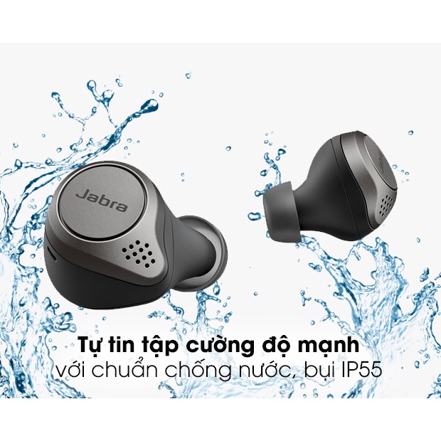 Tai nghe bluetooth Tai nghe không dây Jabra siêu Bass, chống bụi, chống nước, đàm thoại thời gian sử dụng lên đến 28H