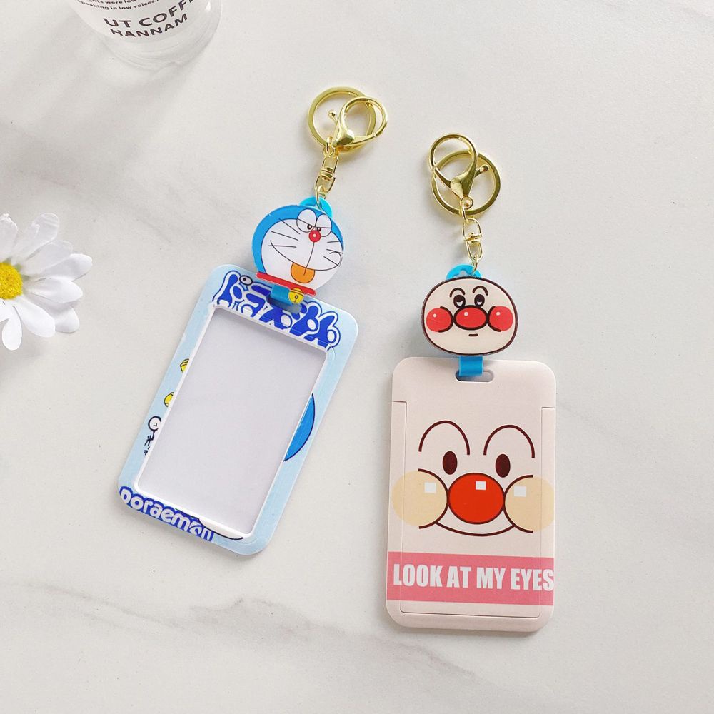 Bao đựng thẻ ID/ thẻ đi xe bus có dây kéo dài cho sinh viên họa tiết hoạt hình Nhật Bản Doremon/ Melody/ Anpanman