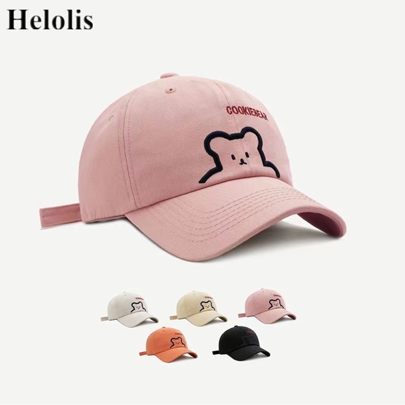 Mũ lưỡi trai nữ Helolis hoạt hình gấu đơn giản dễ thương phong cách Hàn Quốc
