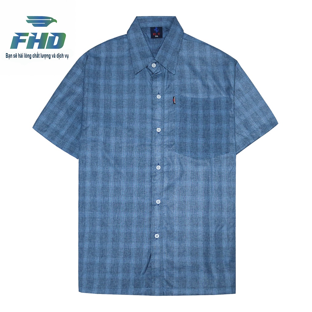 Áo sơ mi nam trung niên tay ngắn vải đũi kẻ sọc lạ mắt màu sắc nhã nhặn FHDA010_1