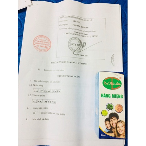 SP chính hãng  Tinh dầu răng miệng sâu răng hôi miệng Dạ Thảo Liên Phát hiện hàng nhái đền gấp đôi tiền.