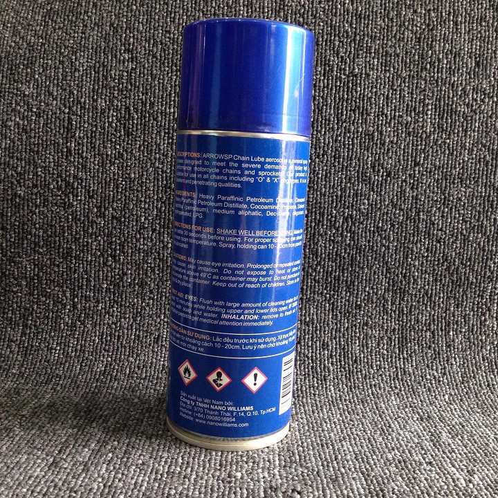 CHAI XỊT DƯỠNG SÊN ARROWsp CHAIN LUBE 400ML