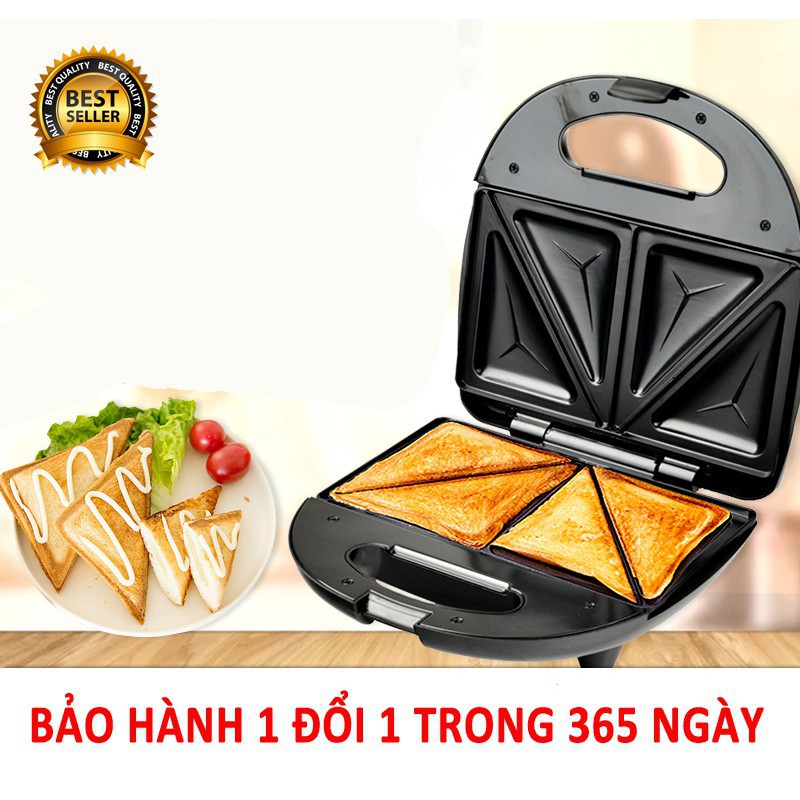 Máy nướng bánh mì sandwich Nikai cao cấp, máy nướng bánh đa năng chống dính - PKH shop