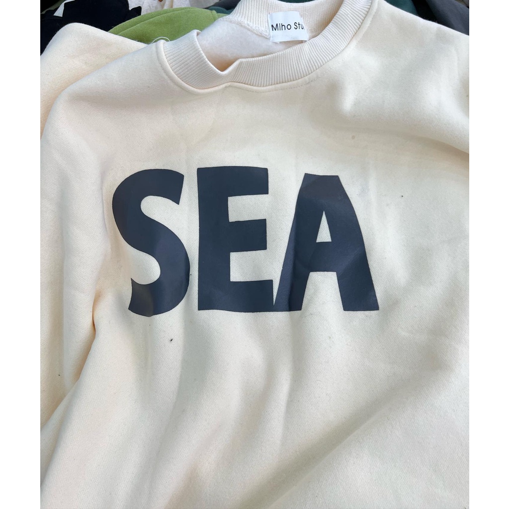Áo sweater nỉ form rộng dày dặn Sea thời trang Miho house
