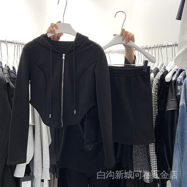 RPIN Bộ Đồ Thể Thao Áo Hoodie Dáng Chữ A Phối Khóa Kéo Phong Cách Dongdaemun Mùa Thu Hàn Quốc Kiểu Mới