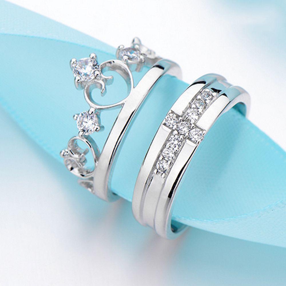 BACK2LIFE 1 Cặp Nhẫn Đôi Khắc Chữ Her and His