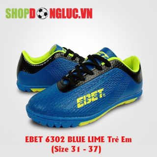 Giày đá bóng trẻ em ebet 6302 blue/lime