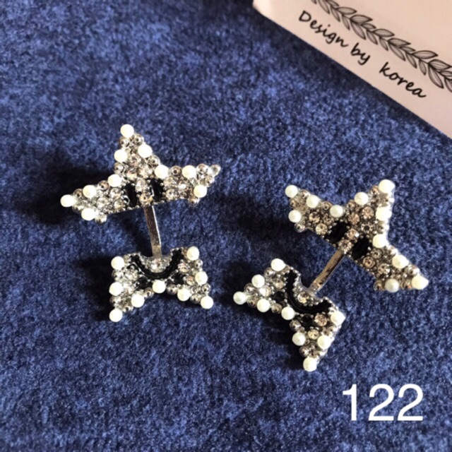 FREESHIP❤️ Bông Tai Ngôi Sao Cười Đính Đá M122