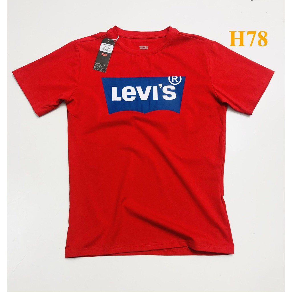 Mã H78: Áo Levi’s xuất dư cambo dư xịn đỏ may mắn và in nhũ , Form to nam nữ mặc chung - Các màu như hình - S