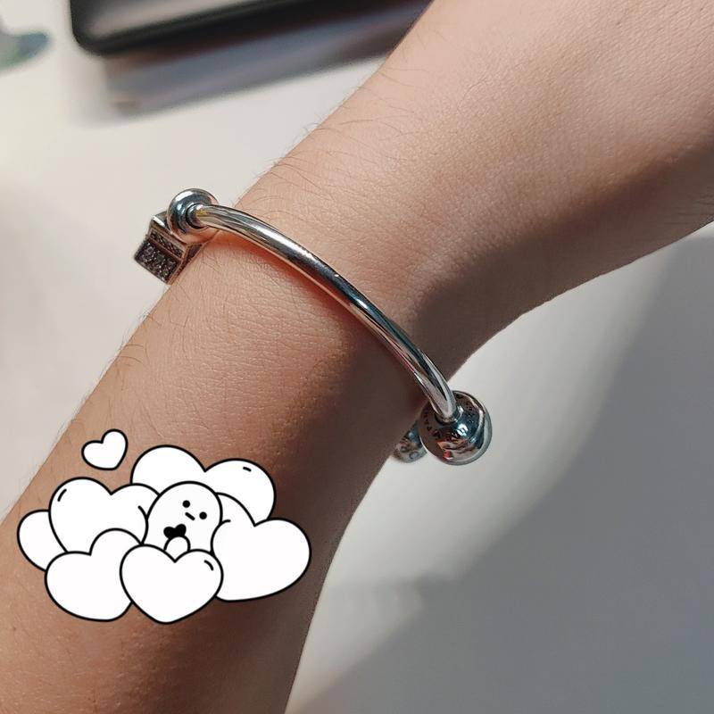 Vòng đeo tay hở màu bạc thời trang cho nữ DIY