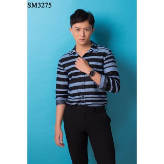 ÁO SƠ MI NAM SỌC XANH + ĐEN