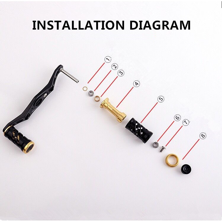 Tay quay máy câu cá sợi carbon tiện lợi 95mm