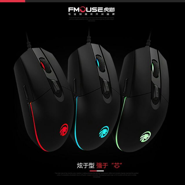 👑 Chuột F102 LED RGB Chip A5050 2500DPI FMOUSE Professional Ergonomic Chính Hãng ( Đen / Trắng)