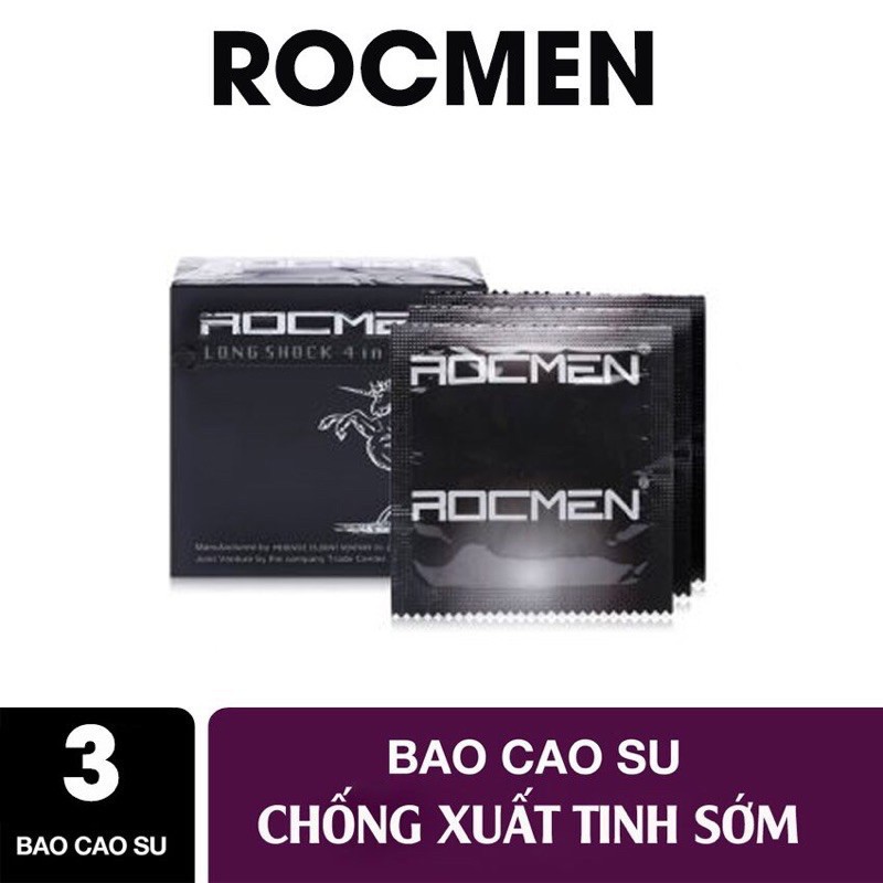 Bao cao su Gân Gai, Kéo dài thời gian Rocmen Đen - Hộp 3 cái