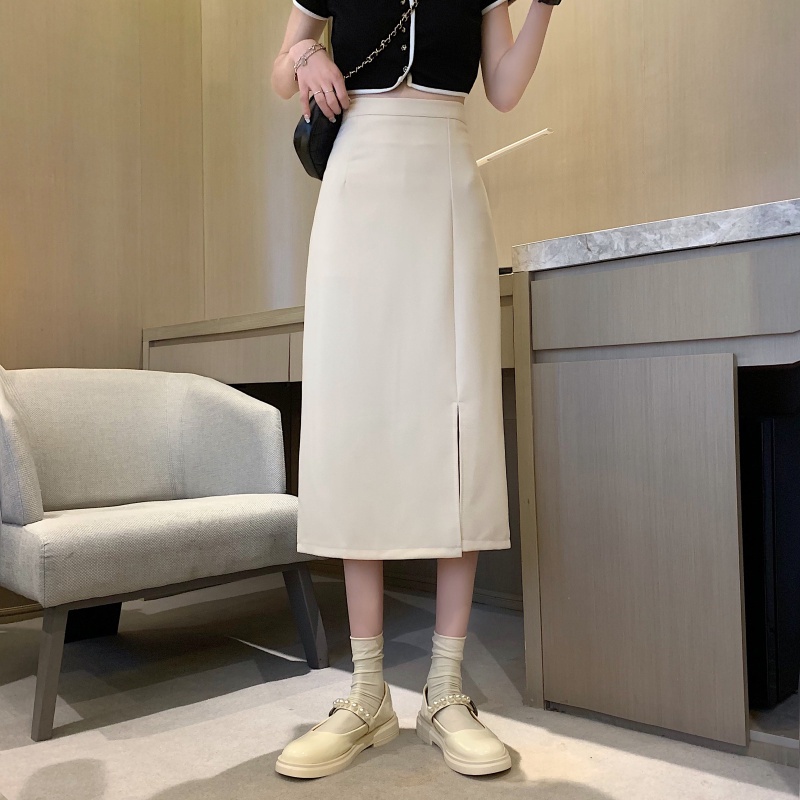Chân váy Midi xẻ tà dài dáng suông đơn giản cá tính phong cách sang trọng có big size Mely's Fashion CV302