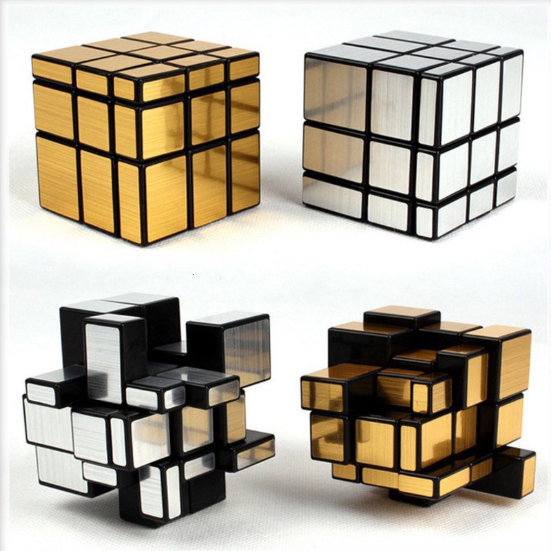 Đồ Chơi Khối Rubik 3x3x3 Tốc Độ Cao Mặt Gương Màu Vàng / Bạc Chuyên Nghiệp Dành Cho Trẻ Em Và Người Lớn