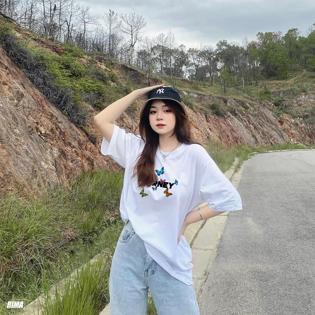 Áo Thun Tay Lở BUTTERFLY Phông Rộng Nam Nữ Unisex Cotton Cao Cấp Đẹp Ngắn Freesize Hình Màu Trắng Đen Xanh Họa Tiết RIMA | BigBuy360 - bigbuy360.vn
