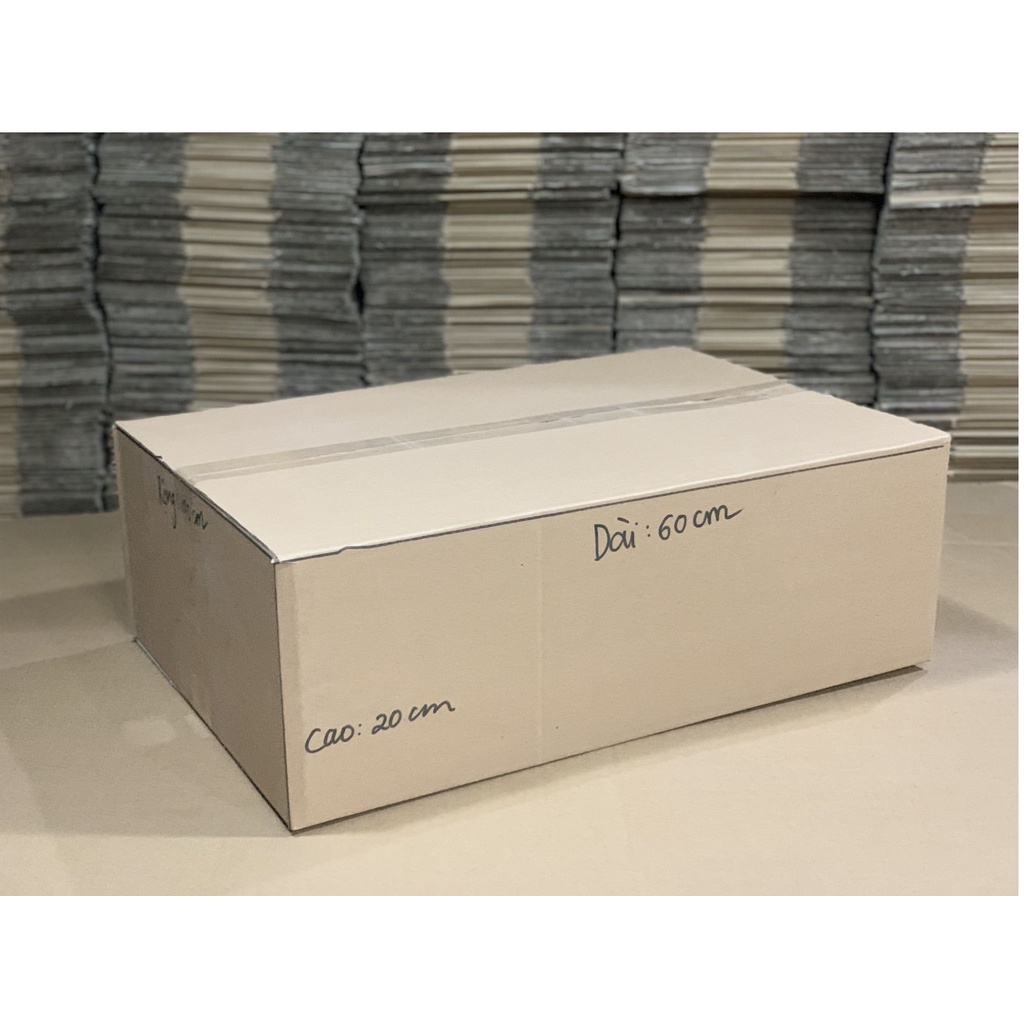Thùng giấy chuyển nhà 60x40x20 HUPUNACARTON hộp carton gói hàng, đựng quần áo, để đồ trang điểm tiện lợi