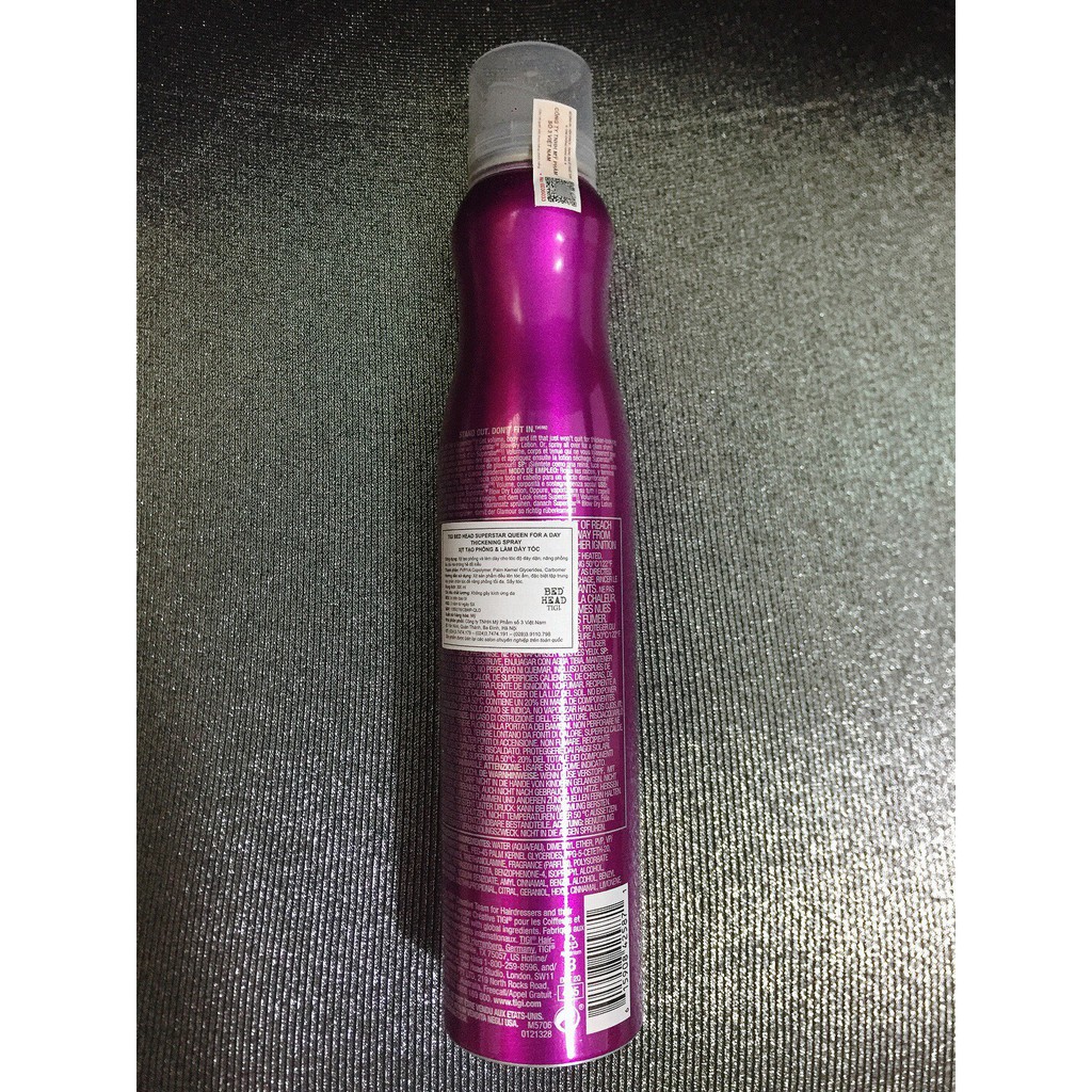 (Chính hãng) Xịt tạo phồng và làm dày tóc Tigi Bed Head Superstar Queen for a Day 300ml