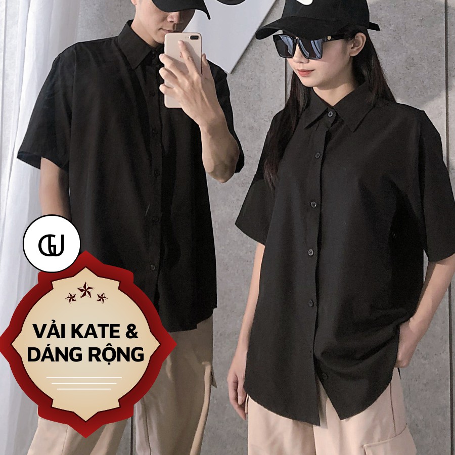Áo Sơ Mi Nam Nữ Form Dáng Rộng, Vải Kate Mềm Mịn Thích Hợp Cho Đi Học, Đi Làm, Đi Chơi GUF