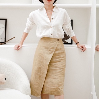 Chân váy dáng dài - linen - lila skirt - phuta