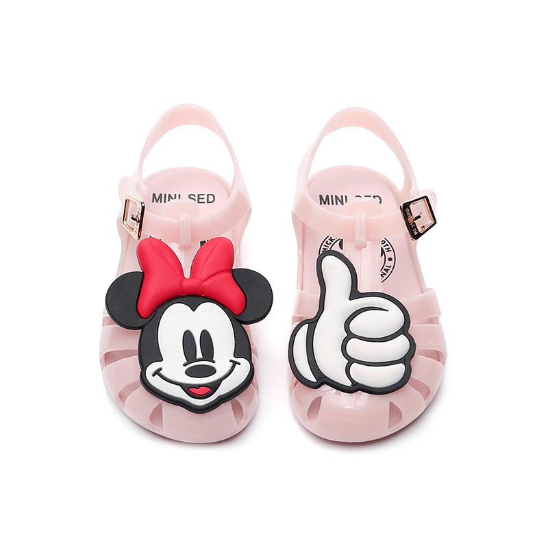 Giày Búp Bê Nhựa Mềm Hình Chuột Mickey Cho Bé Gái