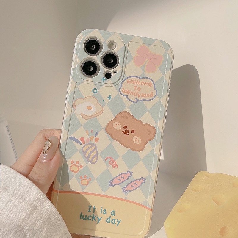 Ốp Điện Thoại Mềm Gấu Kẹo Caro - CAS2216