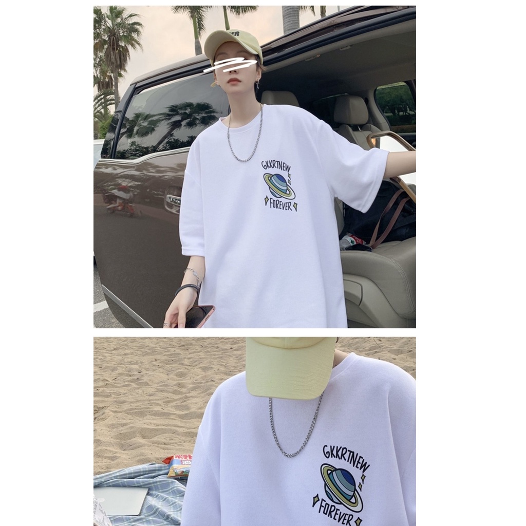 Áo thun dáng rộng cỡ lớn in họa tiết Nasa phong cách harajuku Nhật Bản thời trang năng động cho nam size S-8XL