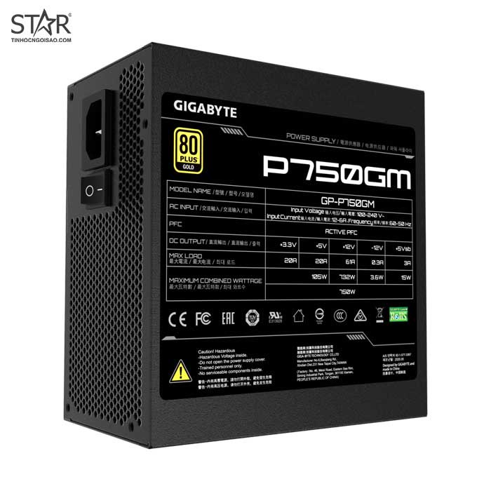 Nguồn Gigabyte GPP750GM 750W 80 Plus Gold Full Modular