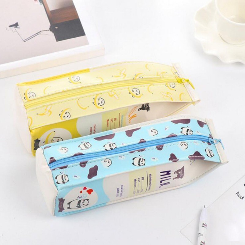 Ví đựng bút chì , đồ trang điểm hình hộp sữa hoạt hình xinh xắn