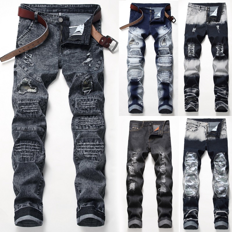Men jeans mens Pant Denim ES Quần Nam Rách Dạo Phố Quần Bò Nam Rẻ Đẹp Quần Jeans Nam Thời Trang Quần Bò Rách Phong Cách