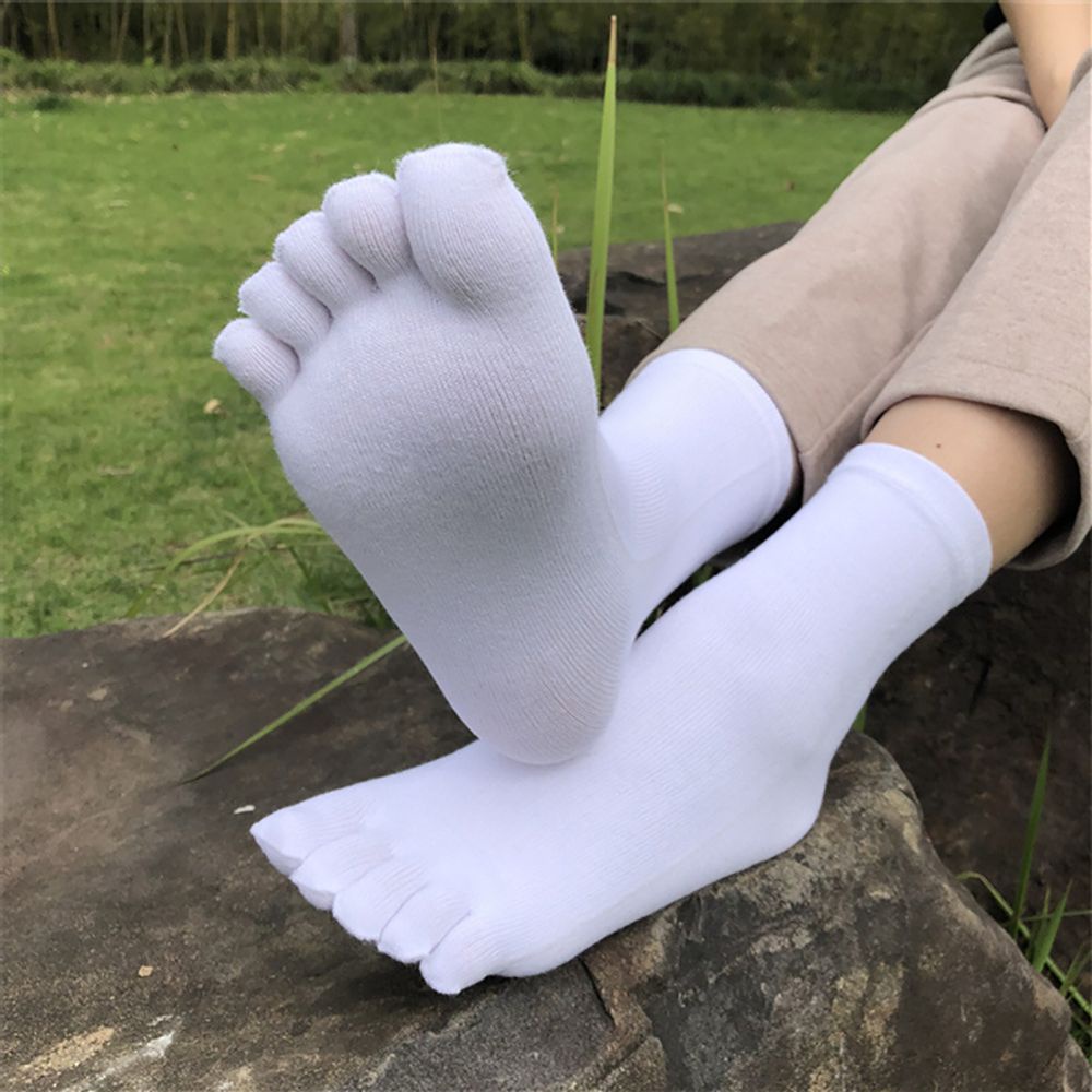 Tất xỏ năm ngón bằng cotton mềm màu trơn chống trượt phong cách thể thao nhiều màu cho nam