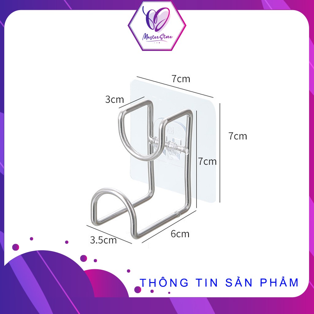 Móc treo thau chậu nhà tắm dán tường, móc inox Master Store