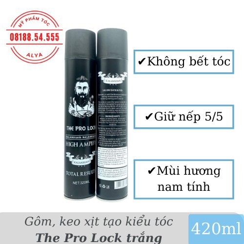 COMBO gôm sáp THE PRO LOCK + Wax CLAY WAX TRẮNG tạo kiểu giữ nếp cho tóc. HÀNG CHÍNH HÃNG .