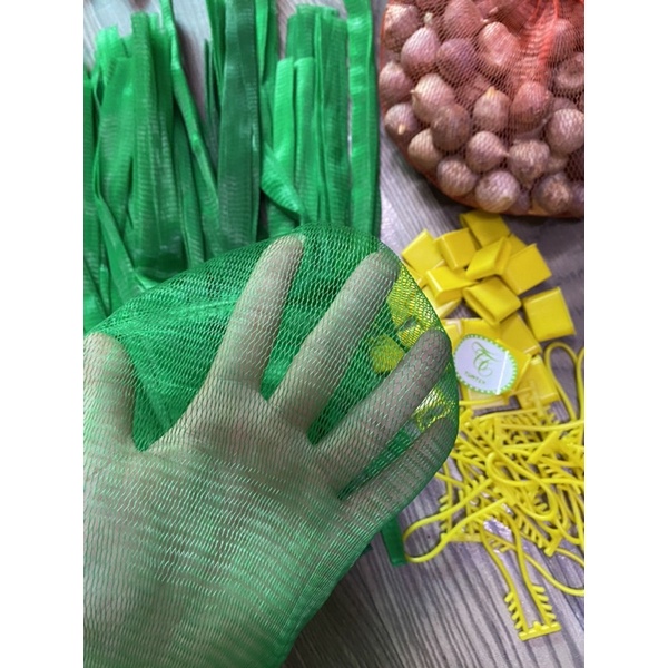 1kg Túi lưới nhựa màu xanh đủ size đựng trái cây, hành tỏi, phân bón…