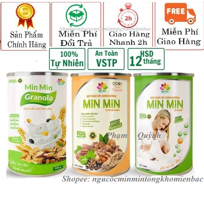 NGŨ CỐC LỢI SỮA CAO CẤP MIN MIN - NGŨ CỐC BẦU CHUẨN ORGANIC 500g