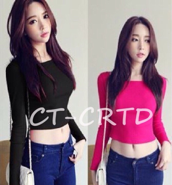 (DEAL SHOCK) Áo croptop ôm dáng tôn body tay dài | BigBuy360 - bigbuy360.vn