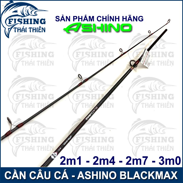 Cần câu cá Ashino BlackMax Cần 2 khúc máy đứng cán gỗ cần rỗng 2m1, 2m4, 2m7, 3m0