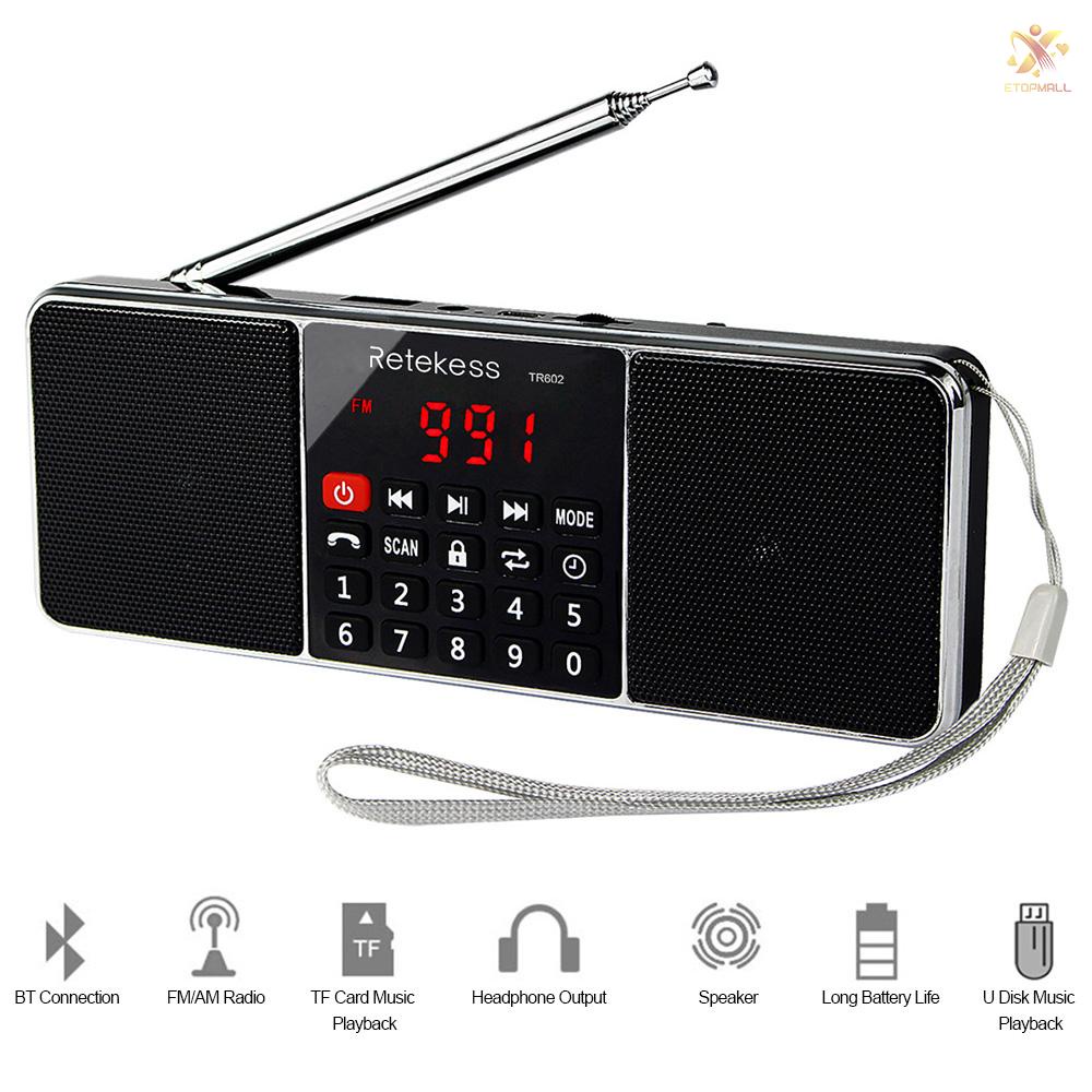 Radio Kỹ Thuật Số Tr602 Fm / Am Mp3 Hỗ Trợ Thẻ Nhớ Tf Và Phụ Kiện