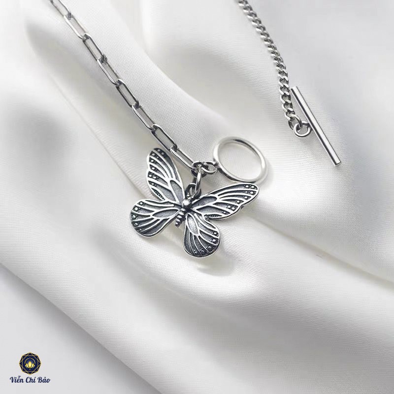 Lắc tay bạc nữ VIỄN CHÍ BẢO butterfly chất liệu bạc thái - L000276
