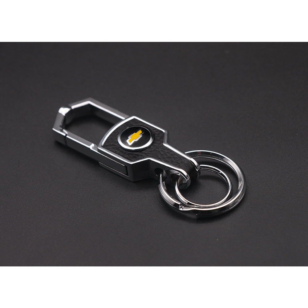 Móc khóa da kim loại hình logo cho xe Chevrolet Cruze Spark Aveo Captiva Trailblazer Colorado Orlando