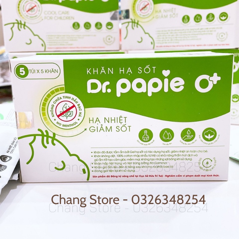 Khăn Lau Hạ Sốt Cho Bé Dr. Papie Dùng Được Cho Trẻ Sơ Sinh