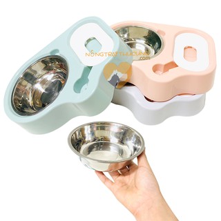 Bát Ăn Kèm Bình Nước Tự Động – Bát Đôi - [Nông Trại Thú Cưng]