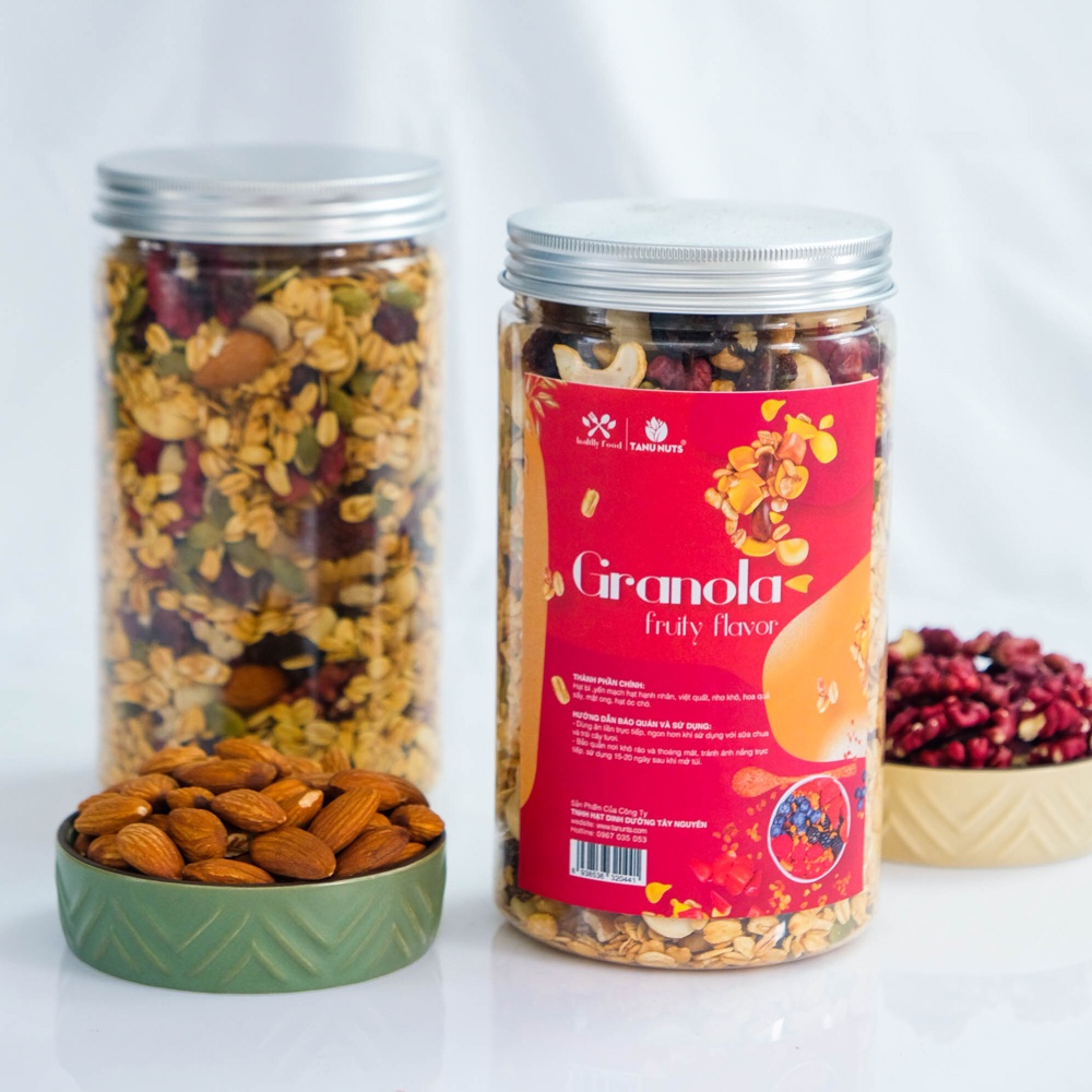 Granola vị truyền thống 35% yến mạch TANU NUTS, ngũ cốc granola siêu hạt giàu dinh dưỡng hỗ trợ giảm cân.