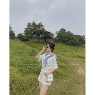 Quần short thô cạp cao basic