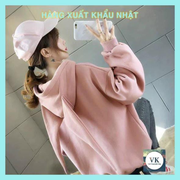 ÁO KHOÁC NỈ HOODIE NÓN PHỐI TAI THỎ KN03 Xuất Khẩu Nhật Bản