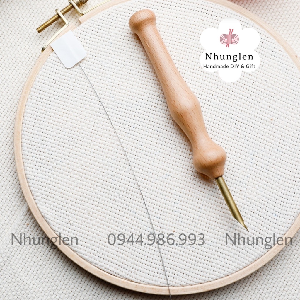Bút Gỗ Thêu Len Xù, Punch Needle Tools