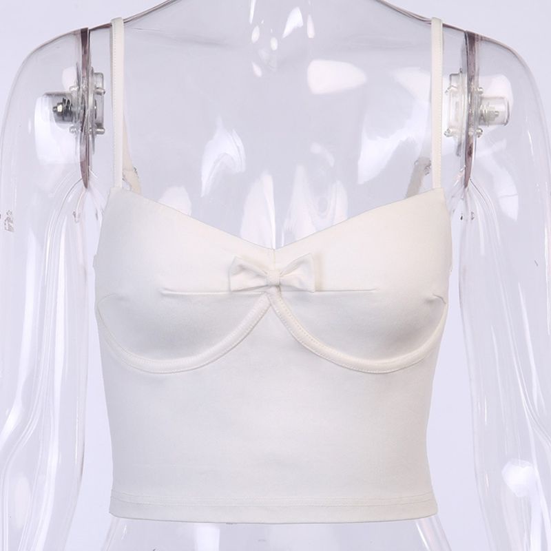 Áo Hai Dây Cổ Chữ V Hở Lưng Thắt Nơ Quyến Rũ Cho Nữ